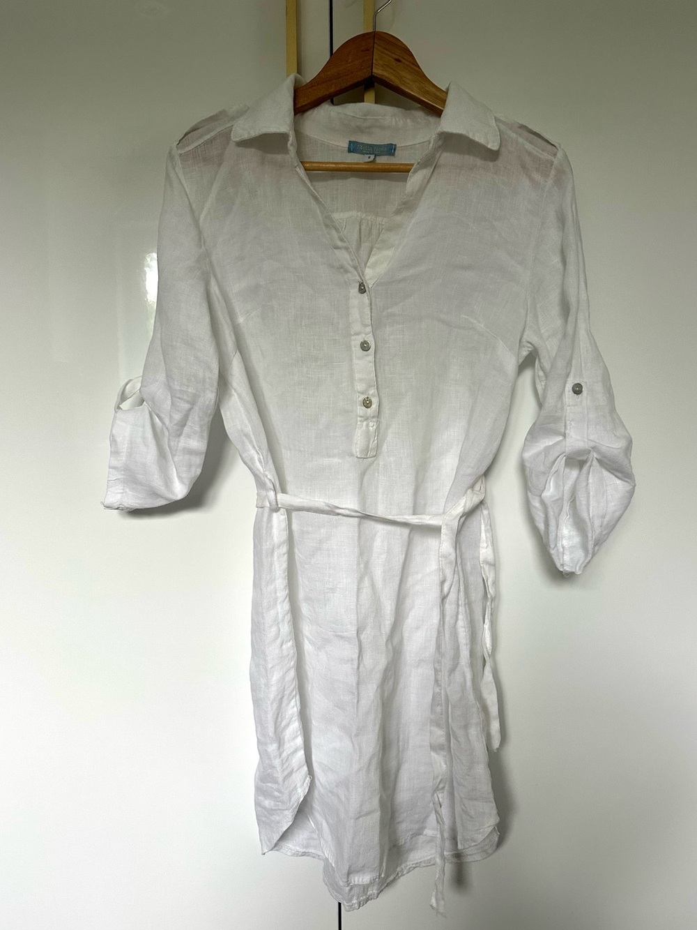 Stella Rosa linen White Tunic Dress Small